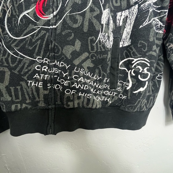Disney Black and Red Grumpy Dwarf Zip-Up Hoodie - Picture 3 of 6